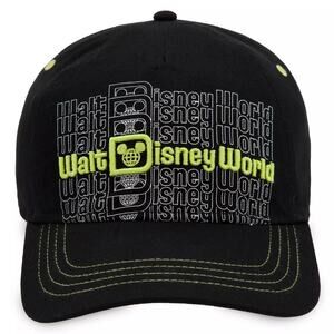 Walt Disney World DAD HAT Stacked Logo Baseball Cap Adults black NEW PARKS LAND